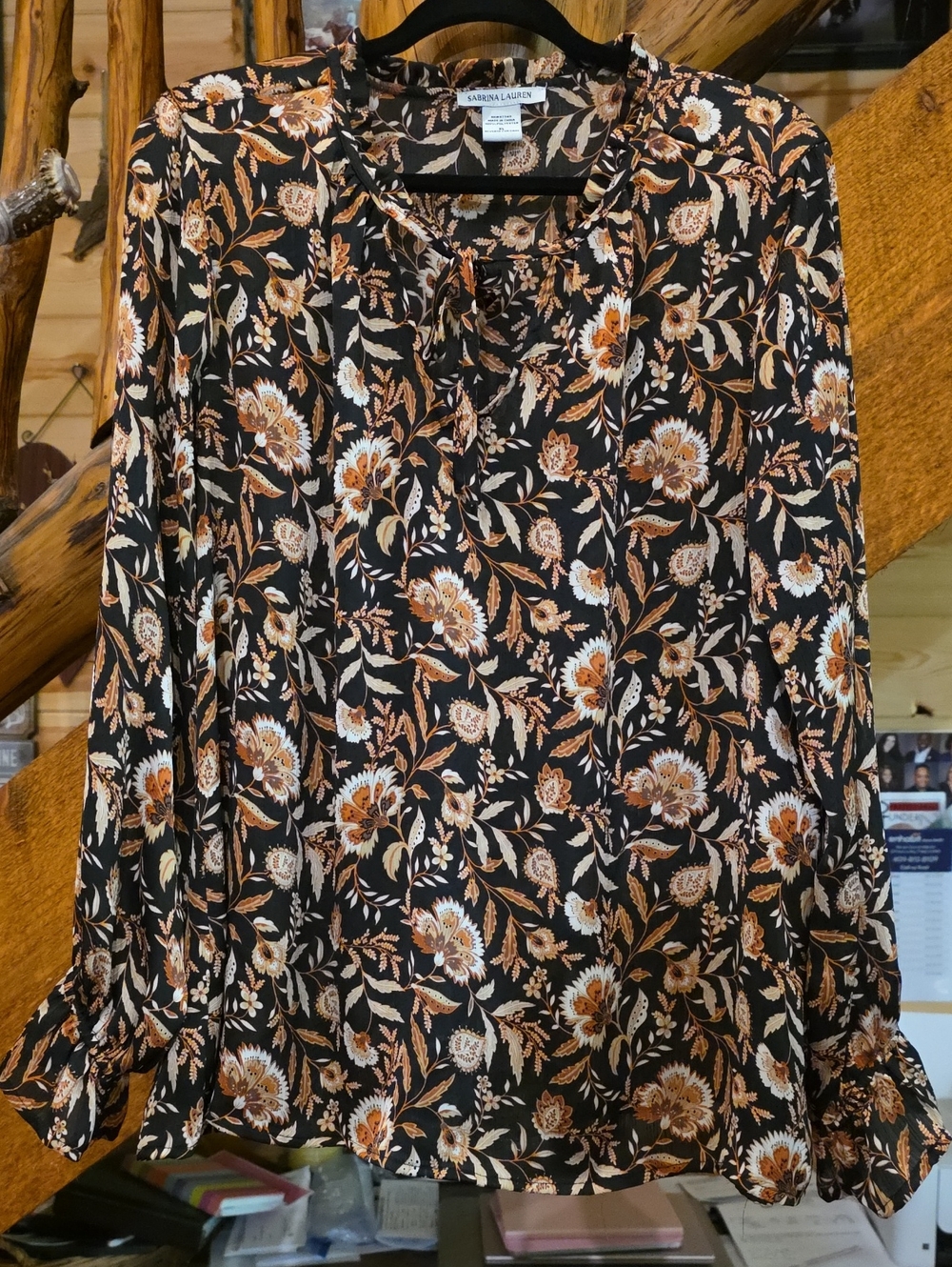 Black Floral Blouse